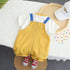 Casual Suspenders Two-piece Baby Round Neck Short Sleeve Suit